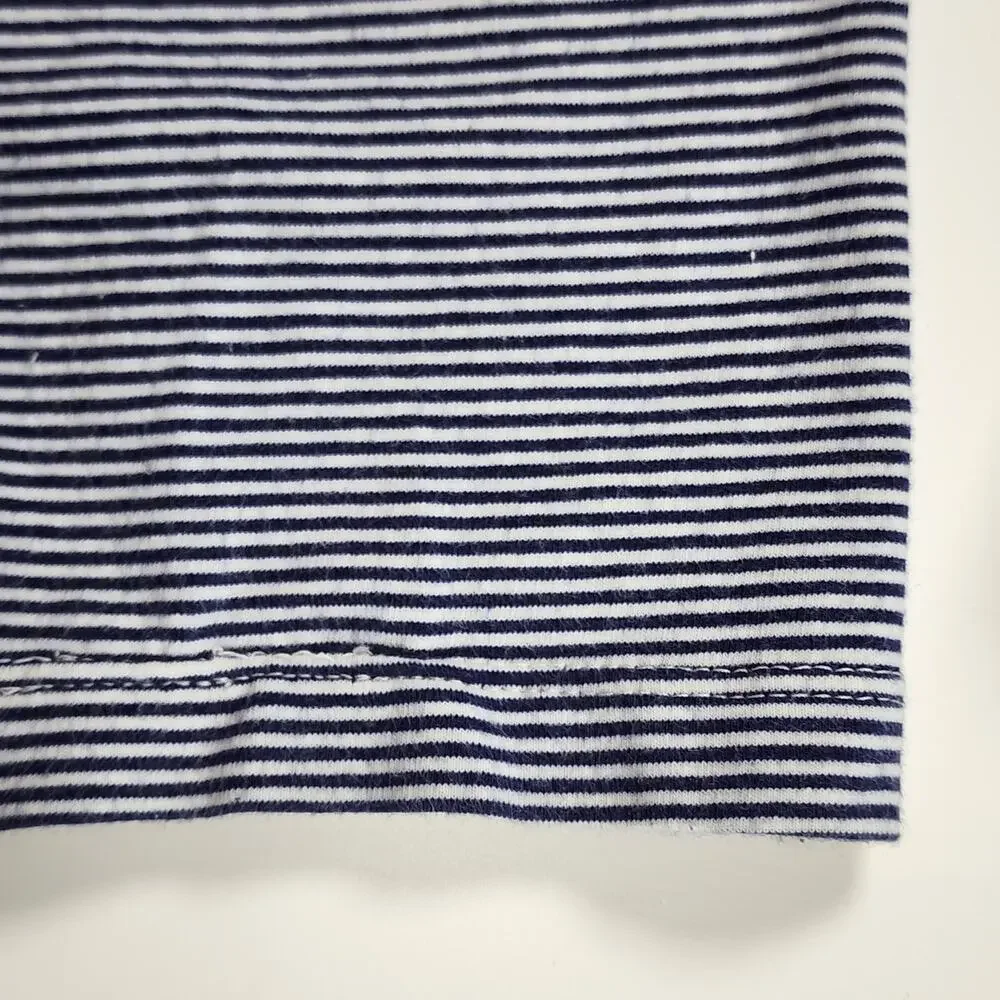 Soft Surroundings Striped Ruched Side Long Sleeve Top Nautical L - Picture 10 of 11